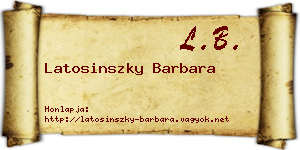 Latosinszky Barbara névjegykártya