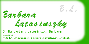 barbara latosinszky business card